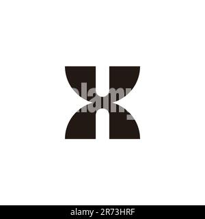 Buchstabe h x einfacher geometrischer Logo-Vektor Stock Vektor