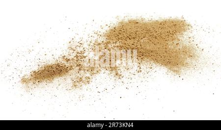 Braunstaub auf weißem Hintergrund Stockfoto