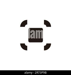 Quadratischer Code qr-Barcode einfacher Symbolvektor Stock Vektor