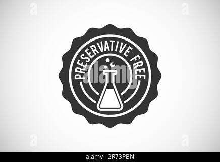 Verpackungsetikett für natürliche organische Lebensmittel ohne Konservierungsstoffe. Keine Zusatzstoffe, keine Konservierungsstoffe. Naturkost. Vektordarstellung Stock Vektor