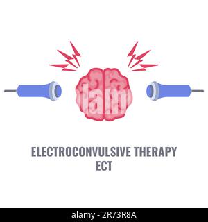 Elektrokrampftherapie bei schwerer Depression Stock Vektor