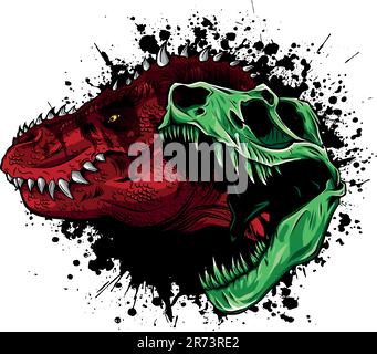 Schädel des Dinosauriers Tyrannosaurus rex. Entwurf einer vektordarstellung Stock Vektor