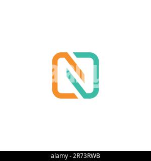 Doppelverbindung mit N-Logo . Modern Design mit Buchstabe N. Stock Vektor