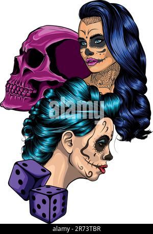 Draw of Dead Girl - Vektordesign Stock Vektor