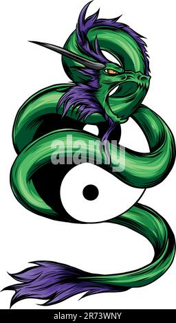 Zeichnung eines bunten Drachen-Vektordesigns Stock Vektor