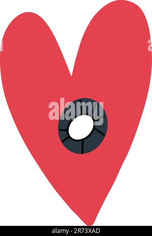 Ein Loch im Herzen im Cartoon-Stil Stock Vektor