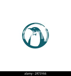 Pinguin Logo-Design. Pinguinvektordarstellung Stock Vektor