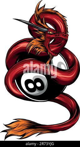 Zeichnung eines bunten Drachen-Vektordesigns Stock Vektor