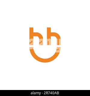 Vektor des Symbols „Happy smile fun“ mit dem Buchstaben „H happy smile“ Stock Vektor