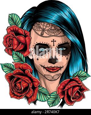 Draw of Dead Girl - Vektordesign Stock Vektor