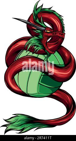 Zeichnung eines bunten Drachen-Vektordesigns Stock Vektor