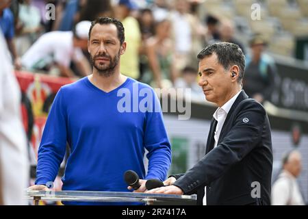 Laurent Luyat und Michael Llodra während des French Open-Finales, Grand-Slam-Tennisturnier am 11. Juni 2023 im Roland-Garros-Stadion in Paris, Frankreich. Foto Victor Joly/DPPI – Foto: Victor Joly/DPPI/LiveMedia Stockfoto