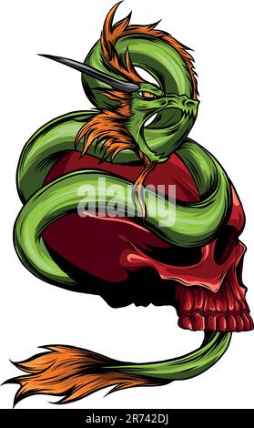 Zeichnung eines bunten Drachen-Vektordesigns Stock Vektor