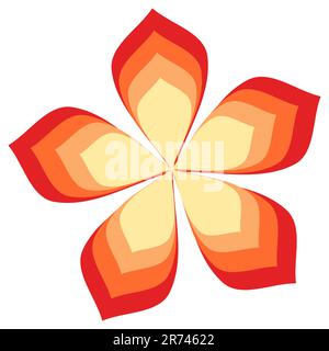 Rotes Schwarzweißpapier mit Nahblume. Konstruktionselement. Vektordarstellung. Isoliert auf weißem Hintergrund Stock Vektor