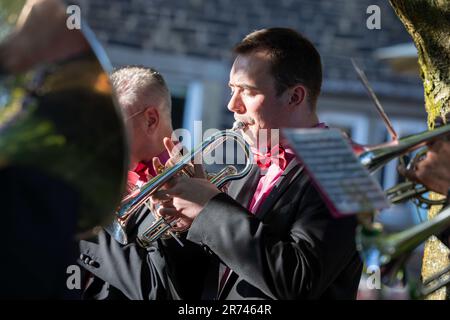 White Friday Brass Band Wettbewerbe. DAS BILD zeigt den Dobcross-Wettbewerb. Stockfoto