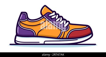Süße Turnschuhe. Isolierte Sneaker auf weißem Hintergrund. Cartoonschuhe. Vektordarstellung Stock Vektor