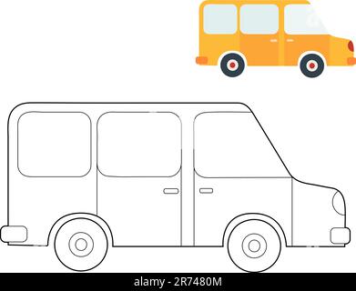 Malbuch für Kinder, Cartoon-Monster, Aliens. Vektordarstellung auf weißem Hintergrund Stock Vektor