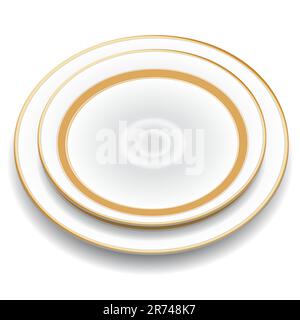 Abbildung der Platte zu unterzeichnen, auf weißem Hintergrund Stock Vektor