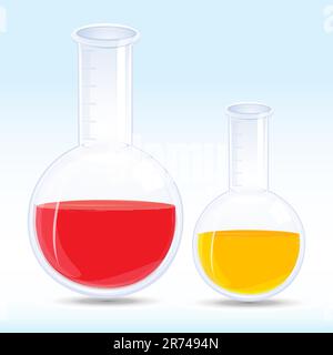 Iiiustration farbige Chemikalie in Flasche Stock Vektor