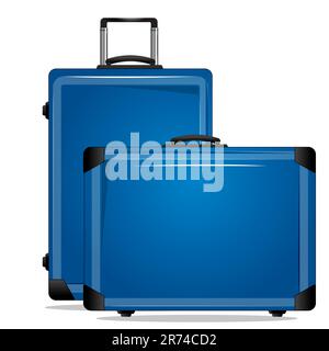 Illustration der Trolley Taschen auf weißem Hintergrund Stock Vektor