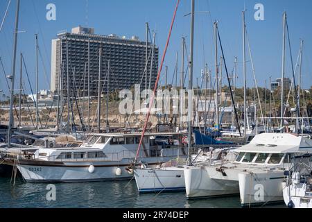 Die Tel Aviv Marina und Yacht club Stockfoto