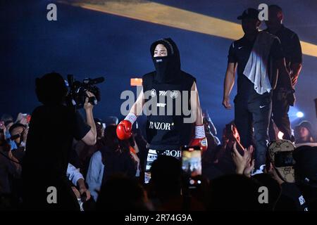 Tokio, Japan. 20. Mai 2023. Hiroto Kyoguchi aus Japan vor dem Fliegengewichtsboxkampf im Sumida City Gymnasium in Tokio, Japan, 20. Mai 2023. Kredit: Hiroaki Finito Yamaguchi/AFLO/Alamy Live News Stockfoto