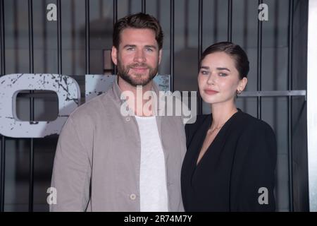 New York, USA. 12. Juni 2023. New York, Usa. 12. Juni 2023. NEW YORK, NEW YORK - JUNI 12: Liam Hemsworth und Gabrielle Brooks besuchen die New Yorker Premiere „Extraction 2" von Netflix am 12. Juni 2023 beim Jazz im Lincoln Center in New York City. Kredit: Ron Adar/Alamy Live News Kredit: Ron Adar/Alamy Live News Stockfoto