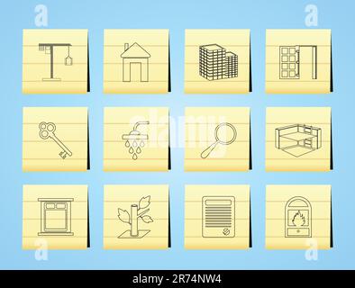 Einfache Immobilien Symbole - Vektor Icon Set Stock Vektor