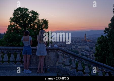 Florenz Italien, Sonnenuntergang Stockfoto