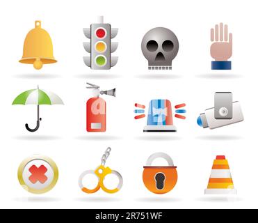 Überwachung und Sicherheit Symbole - Vektor Icon Set Stock Vektor