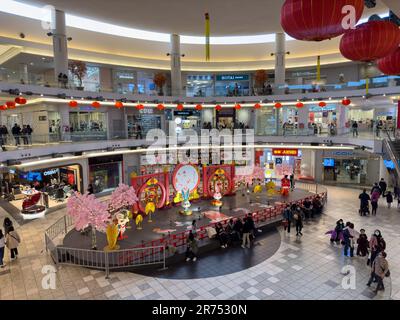 Die Aberdeen Mall in Richmond BC feiert das chinesische Neujahr, das Jahr des Hasen Stockfoto