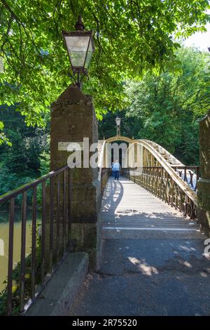 Die Jubilee Bridge in Matlock Bath, Derbyshire, England, Großbritannien Stockfoto