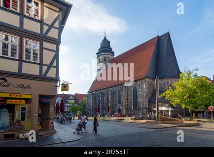 Hann. Münden, Kirchenstraße Blasius, Altstadt in Weserbergland, Niedersachsen, Deutschland Stockfoto