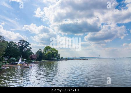 Wunstorf, Steinhuder-Meer-See, Insel Badeinsel, Segelboote, Weiler Steinhude in Steinhuder Meer, Niedersachsen, Deutschland Stockfoto