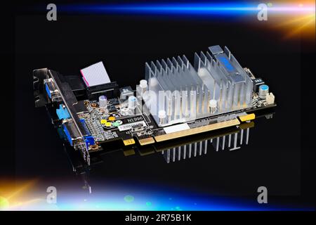 PC-Grafikkarte MSI R5450 MD1GH, hohe Schärfentiefe durch Fokusstapelung Stockfoto