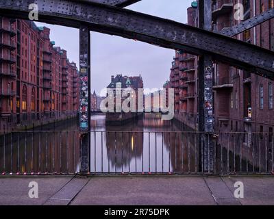 Die Burg im Hamburger Lagerbezirk Speicherstadt Stockfoto