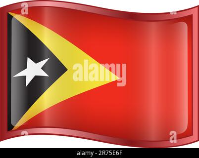 Symbol der Osttimor-Flagge, isoliert auf weißem Hintergrund. Stock Vektor