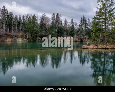 Lech kurz vor dem Reservoir an Sperrstall 19 Stockfoto