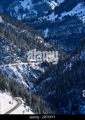 Lech-Tal von Lechleiten aus gesehen Stockfoto