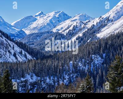 Lech-Tal von Lechleiten aus gesehen Stockfoto