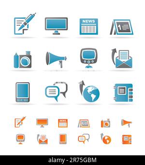 Kommunikation und Social Media icons-Vektor Icon Set Stock Vektor