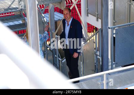 Der Prince of Wales nimmt an der Eröffnung von Centrepoint's Reuben House in London Teil, einer neuen Entwicklung, die einen Schlüsselteil des Programms Independent Living der Organisation zur Bekämpfung der Jugendarbeitslosigkeit in Süd-London bildet. Foto: Dienstag, 13. Juni 2023. Stockfoto