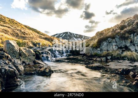 Glencoe Valley Bach Stockfoto