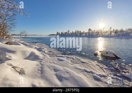 Finnland, Lappland, Jerisjärvi, Winter, Landschaft Stockfoto