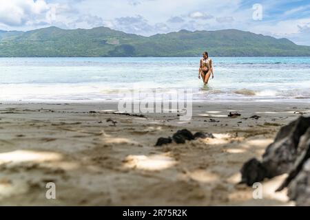 Nordamerika, Karibik, Großantillen, Hispaniola, Dominikanische Republik, Provinz Samaná, Halbinsel Samaná, Las Galeras, Playa Escondida, At Stockfoto