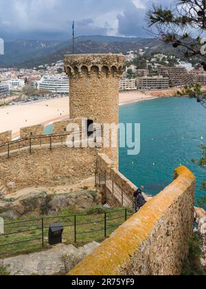 Spanien, Costa Brava, Tossa de Mar, Schloss Stockfoto