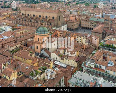 Italien, Bologna, Blick von Torre Asinelli, Piazza Maggiore Stockfoto