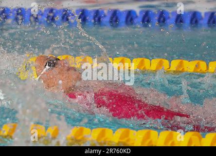 Pauline Mahieu von Canet 66, Hitze 50 M Backstroke während der French Elite Swimming Championships am 13. Juni 2023 in Rennes, Frankreich - Foto Laurent Lairys/MAXPPP Stockfoto