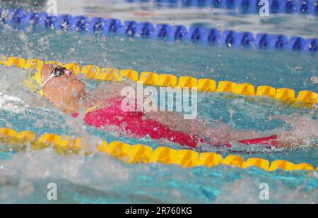 Pauline Mahieu von Canet 66, Hitze 50 M Backstroke während der French Elite Swimming Championships am 13. Juni 2023 in Rennes, Frankreich - Foto Laurent Lairys/MAXPPP Stockfoto