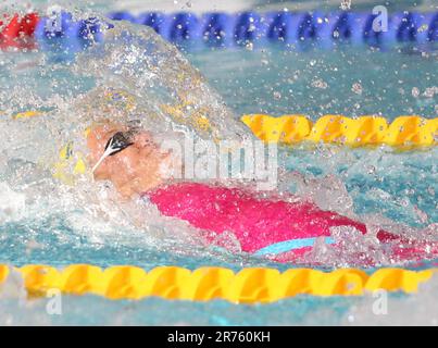 Pauline Mahieu von Canet 66, Hitze 50 M Backstroke während der French Elite Swimming Championships am 13. Juni 2023 in Rennes, Frankreich - Foto Laurent Lairys/MAXPPP Stockfoto